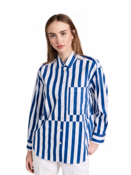 AYR Tops - AYR The Deep End Button Down Shirt Marais Blue
Regatta Stripe Size S